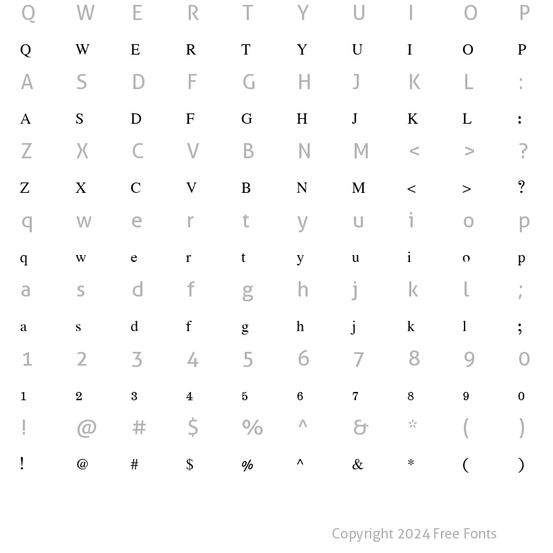 Character Map of JS Saksit Normal