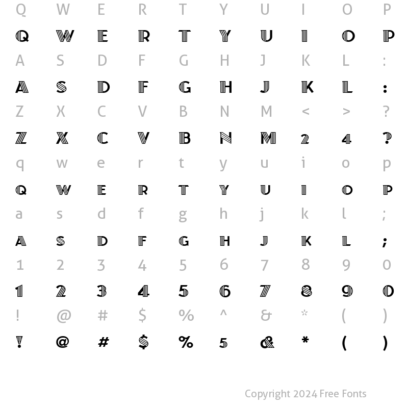 Character Map of JuanitaDecoITC TT Regular