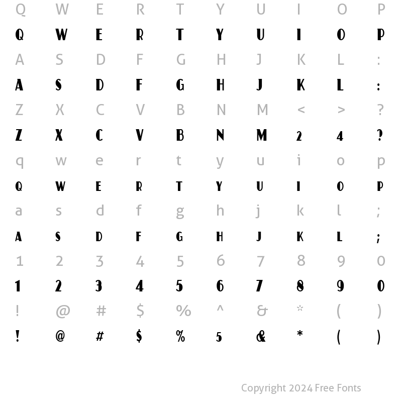 Character Map of JuanitaITCCd TT Regular