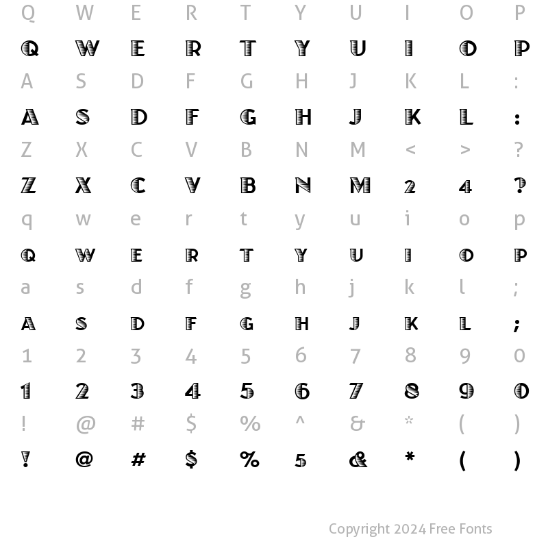 Character Map of JuanitaXiloITC TT Regular