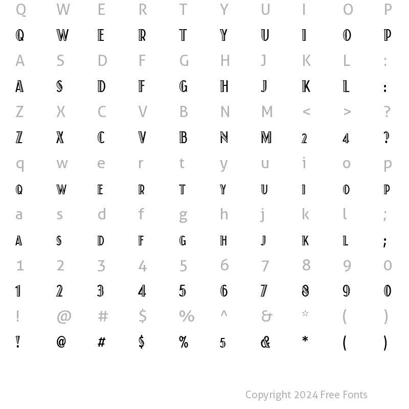 Character Map of JuanitaXiloITCCd TT Regular