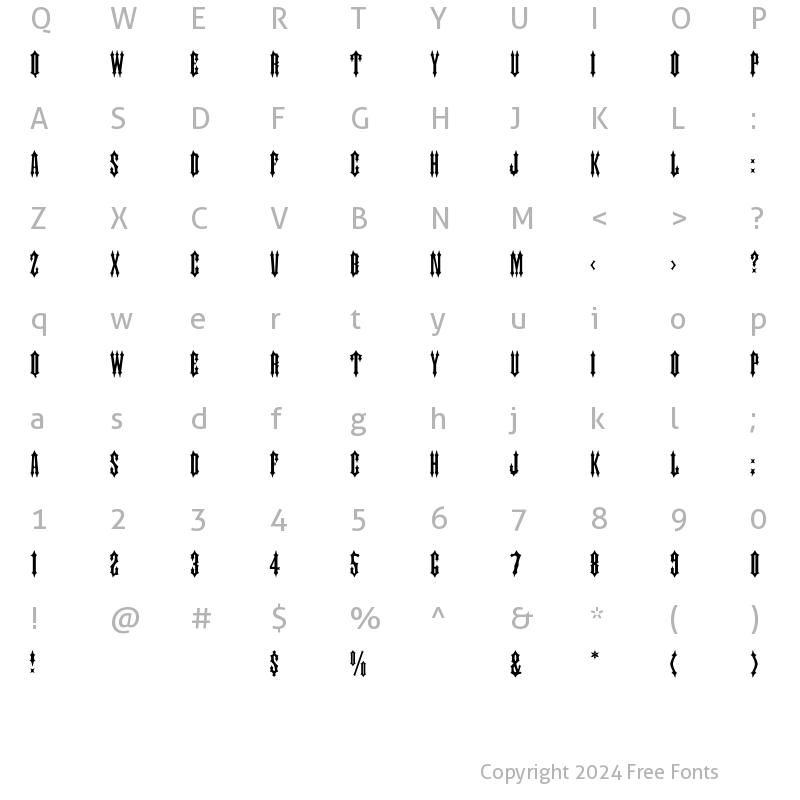 Character Map of JudasCaps Regular