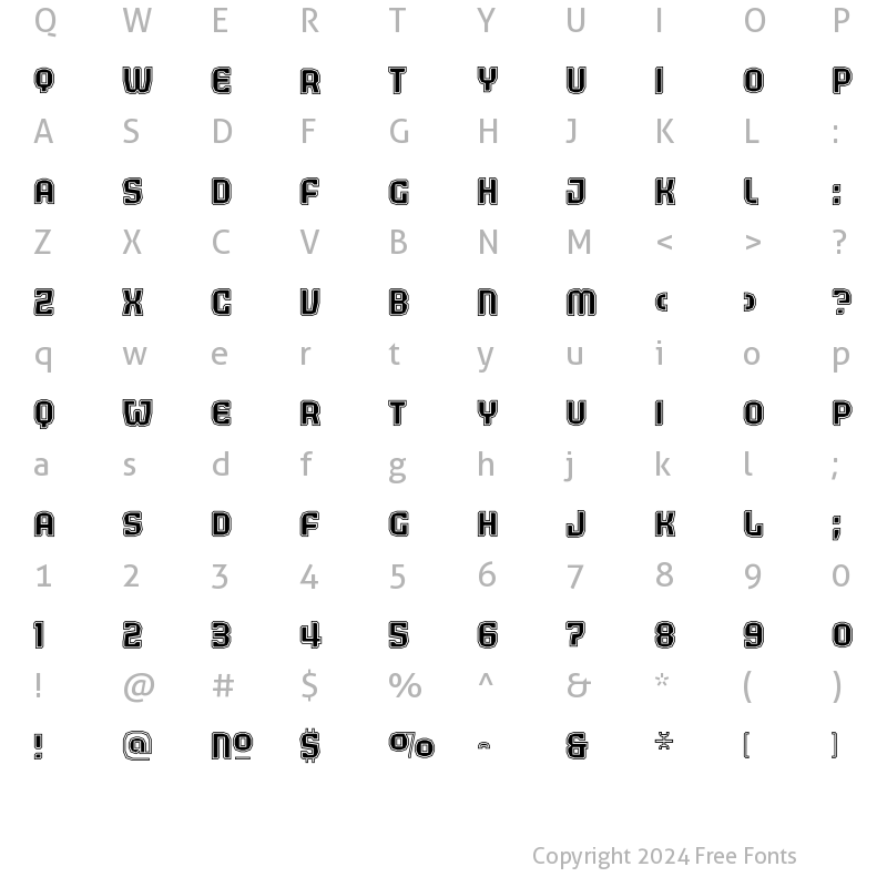 Character Map of Judgement BlackRimmed Regular