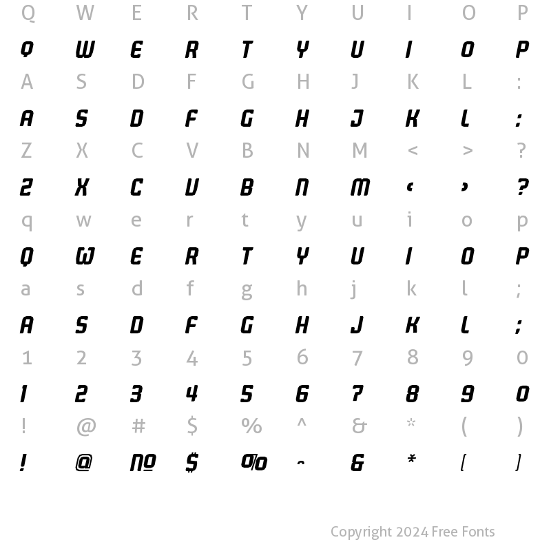 Character Map of Judgement Medium Italic