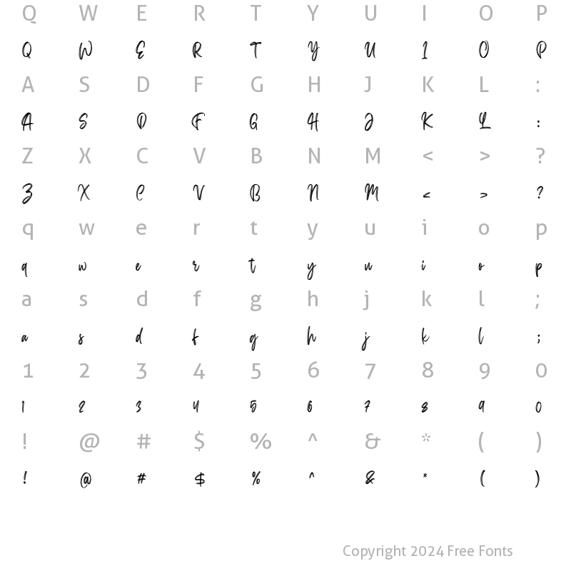 Character Map of Judthing Regular