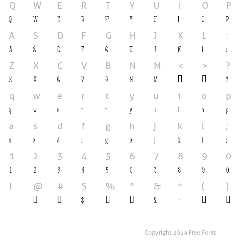 Character Map of Jugend WF Regular