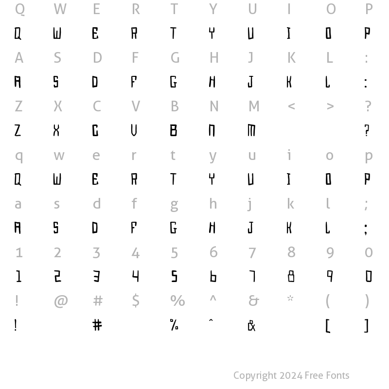 Character Map of Juggernaut Regular