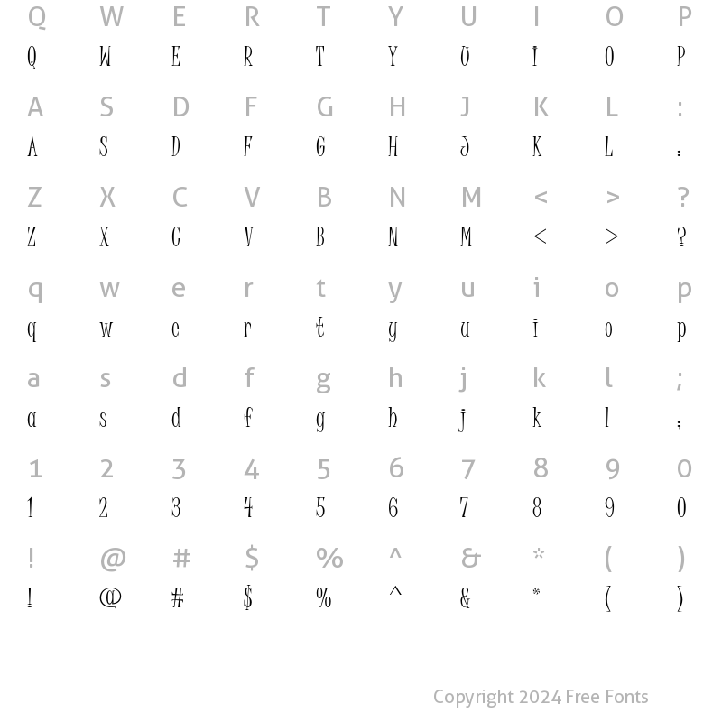 Character Map of Juice ITC Std Regular