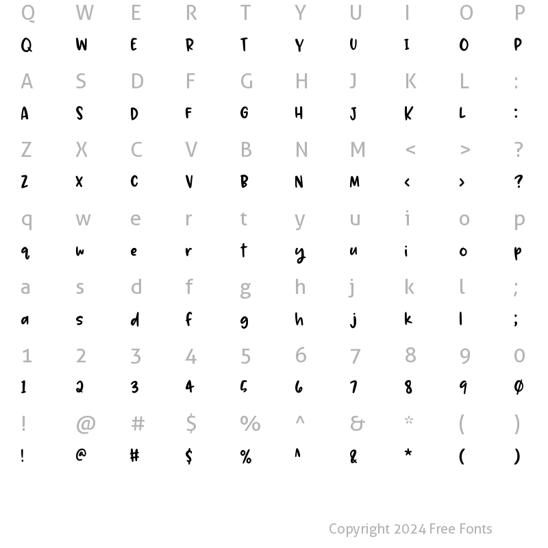 Character Map of Juicy Gossip Regular