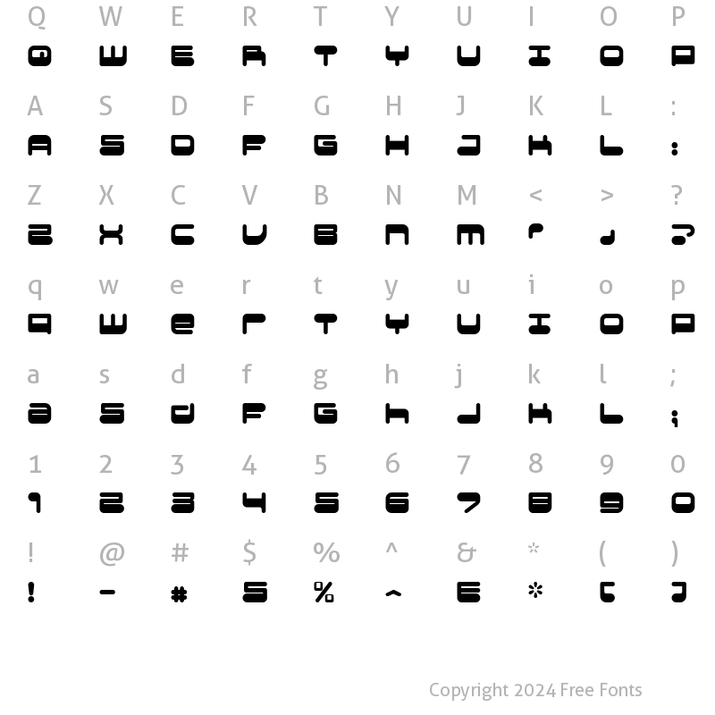 Character Map of JUICYFRUITS2.0E Regular