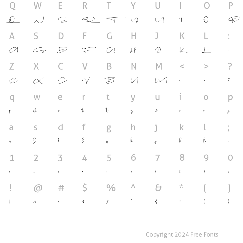 Character Map of Juide Two Regular