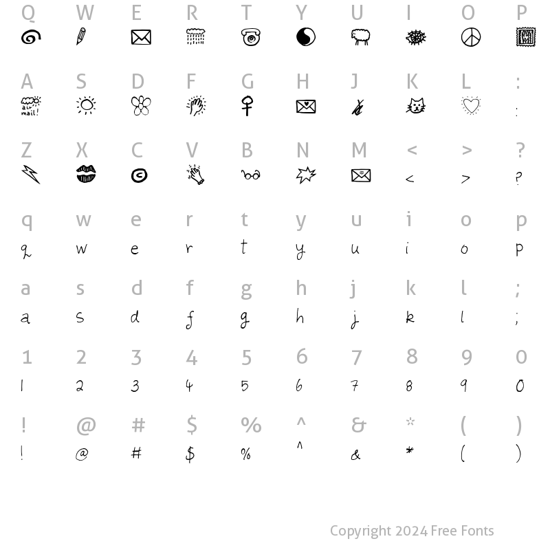 Character Map of julesgirltalk Regular