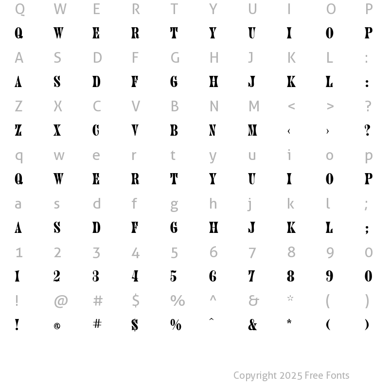 Character Map of Julia Regular