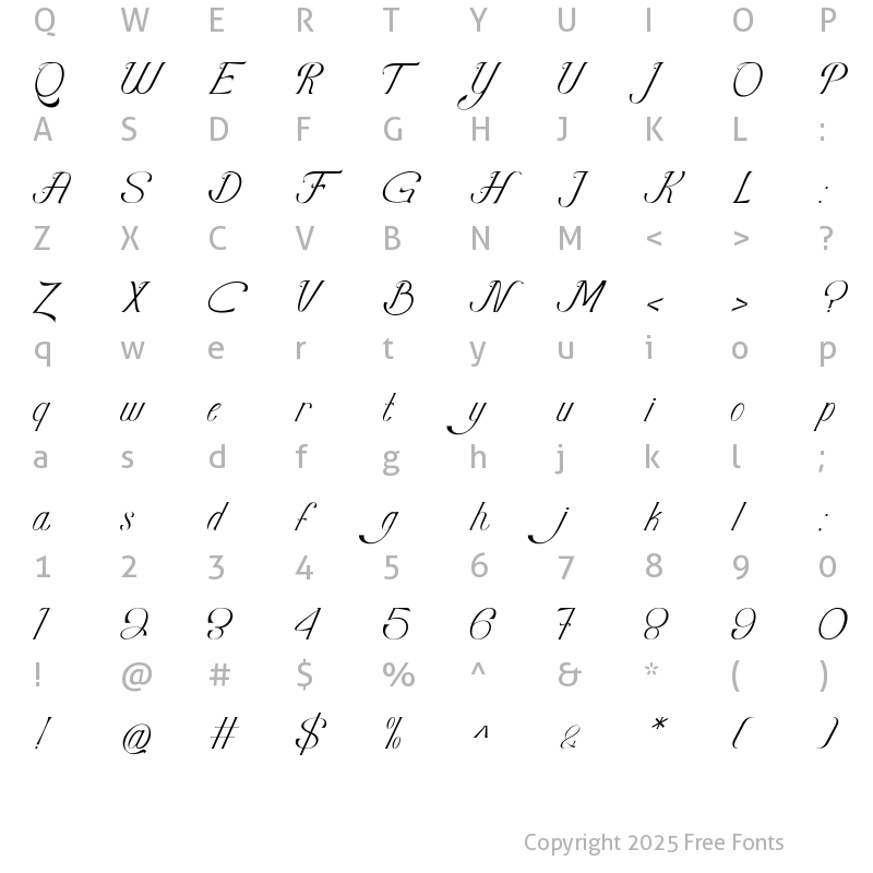 Character Map of Julia Swanlya Regular