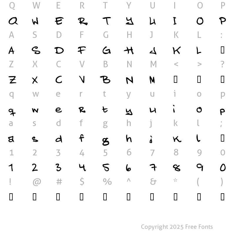 Character Map of JuliaEngstrm Bold