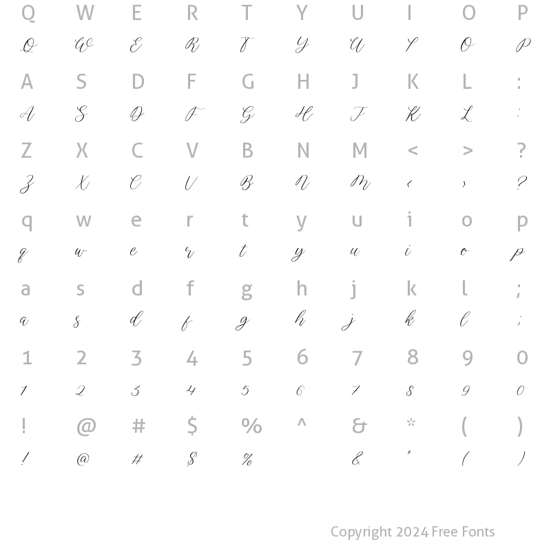 Character Map of Julietano Regular