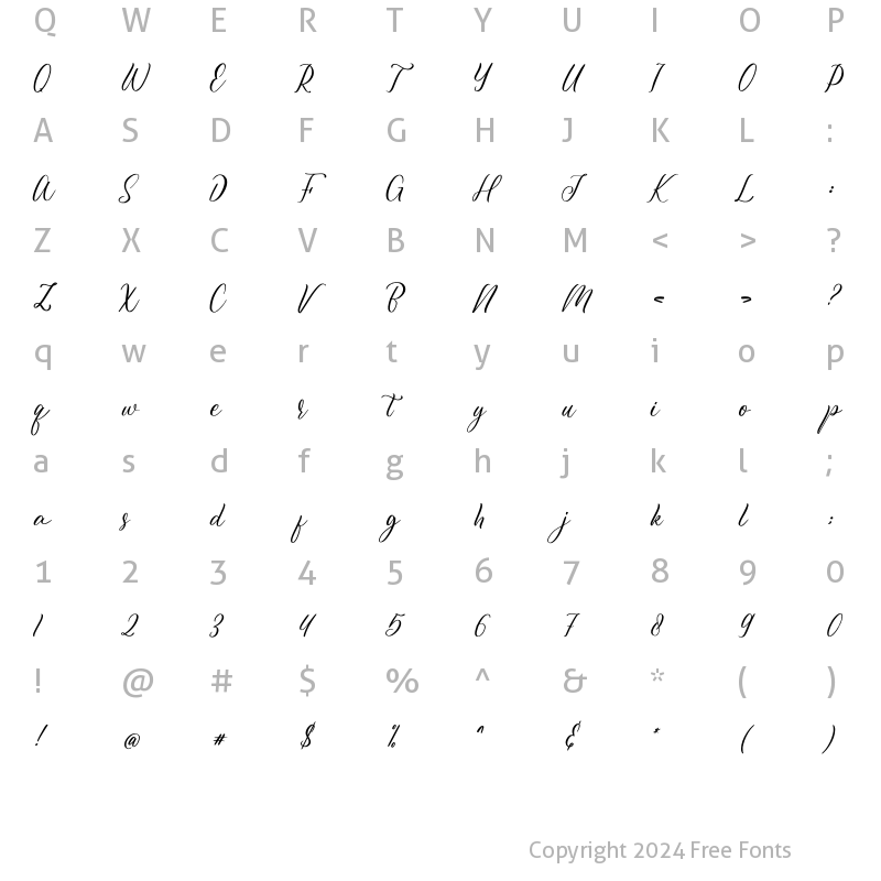 Character Map of Julistta Regular