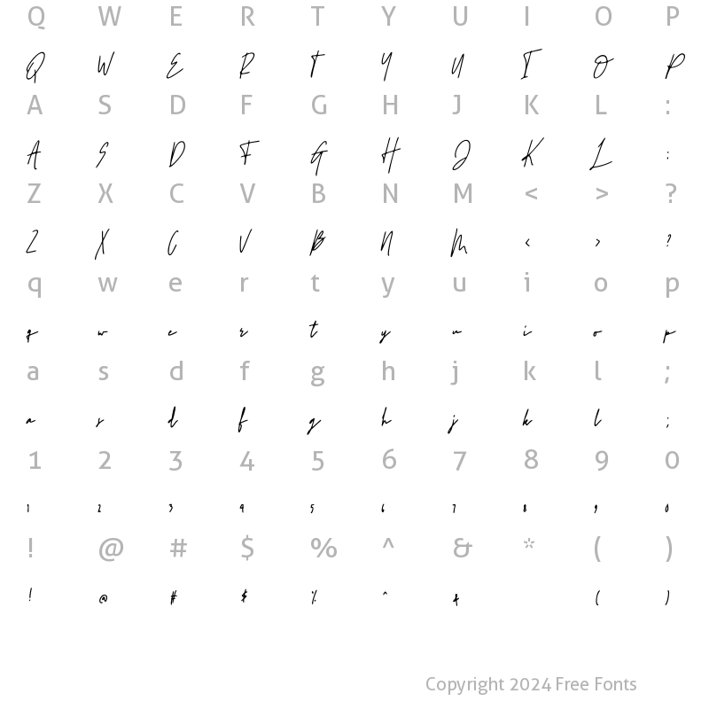 Character Map of Jullit Regular