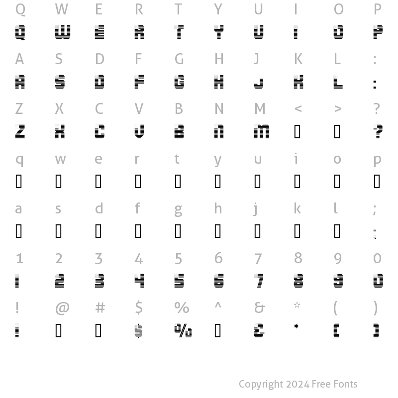 Character Map of JulyFourth Caps Regular