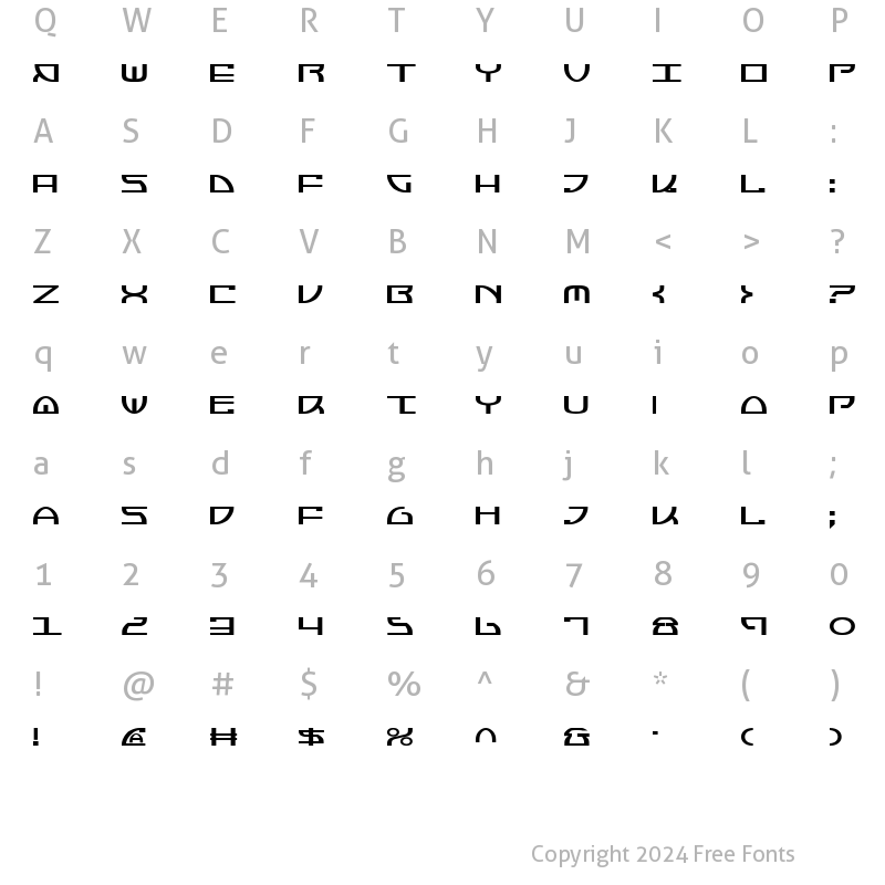 Character Map of Jumptroops Regular