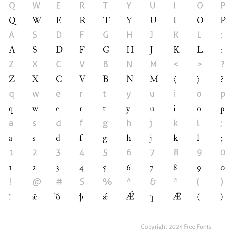 Character Map of JuniusModern Regular