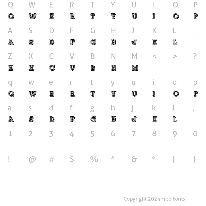 Character Map of Junk Regular