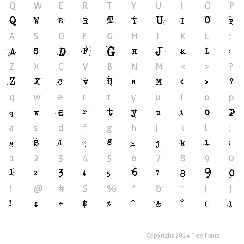 Character Map of junko's typewriter Regular