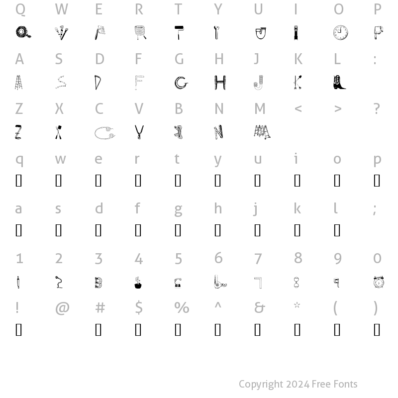 Character Map of Junkpickers Delight Regular