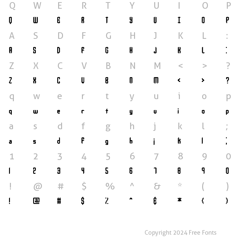 Character Map of Jupiter Crash BRK Regular