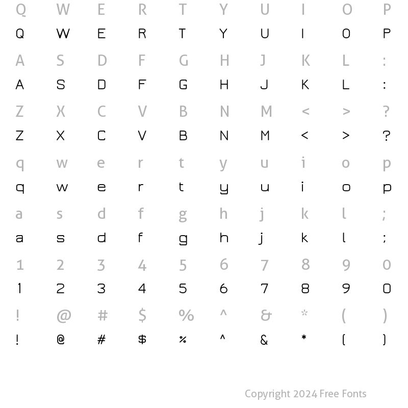 Character Map of Jura Medium