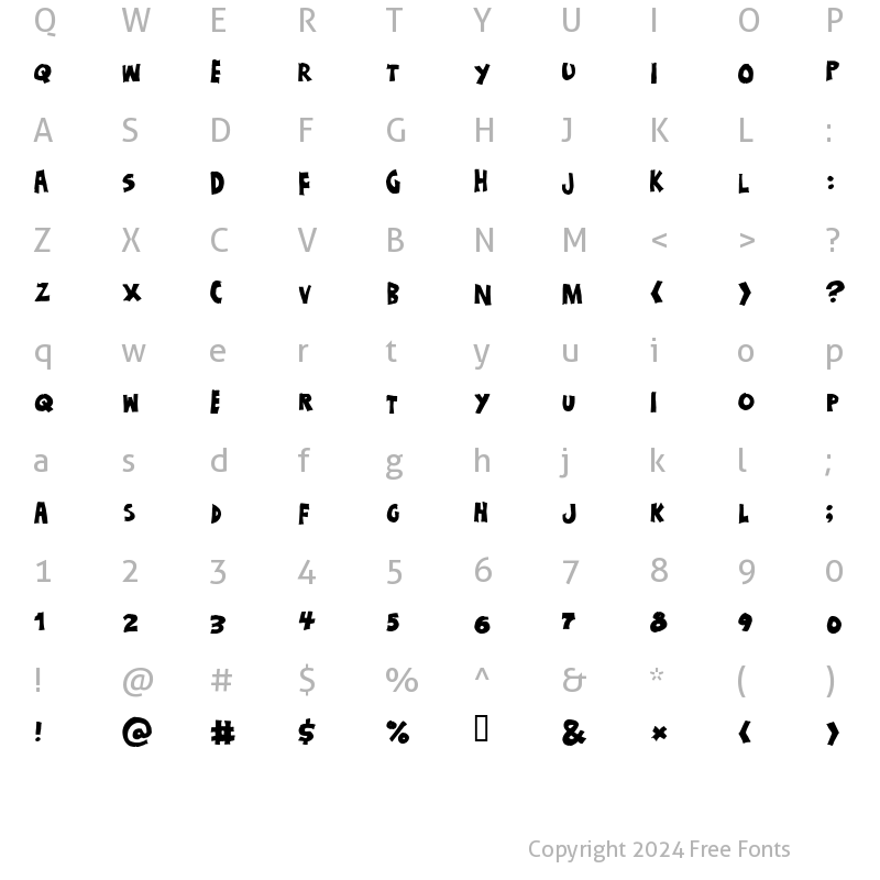 Character Map of Just a dream Solid Regular