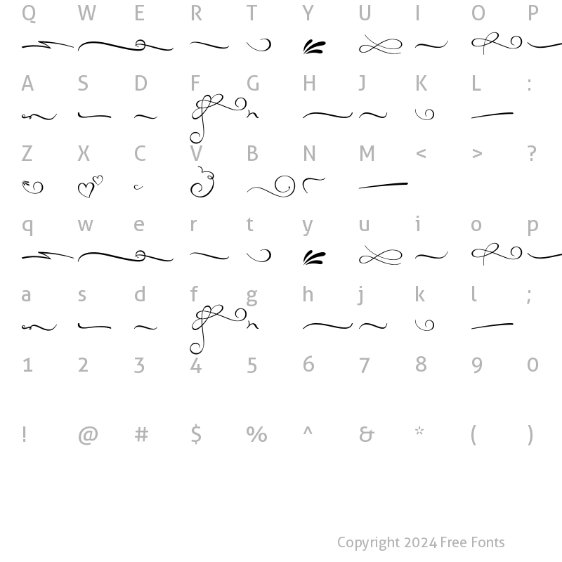 Character Map of Just Sweet Ornament Regular