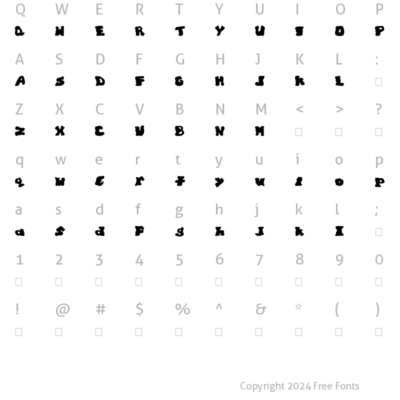 Character Map of just_willys Regular