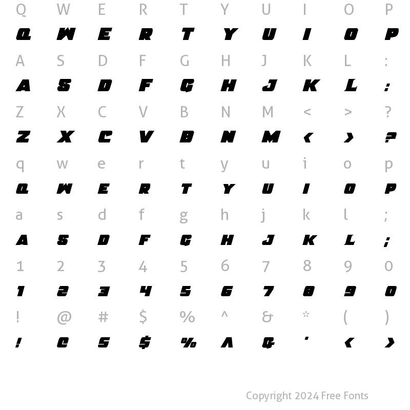 Character Map of Justice Solid Regular