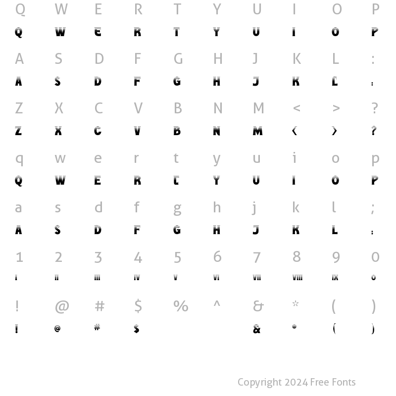 Character Map of JVNEEdithLiteGrad Regular