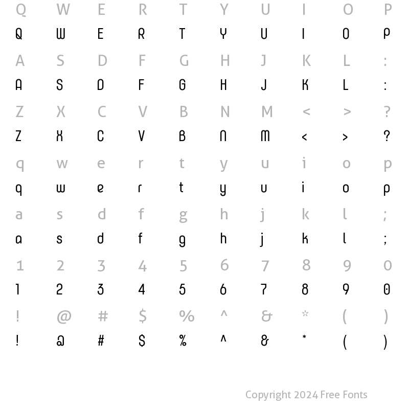 Character Map of K-haus 105 Medium