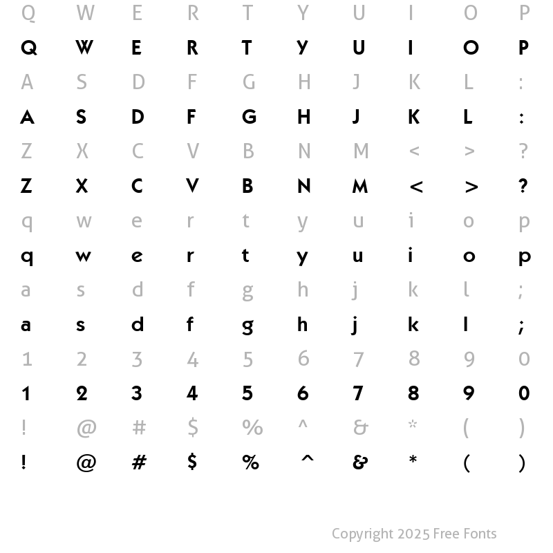 Character Map of Kabel Dm BT Demi