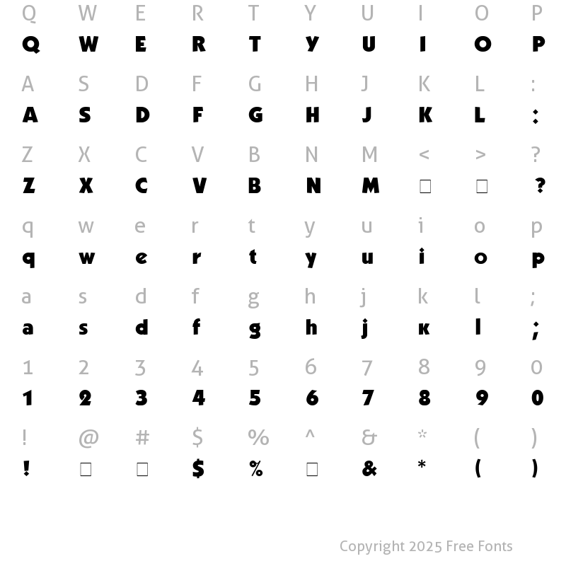 Character Map of Kabel MediumExttraBold