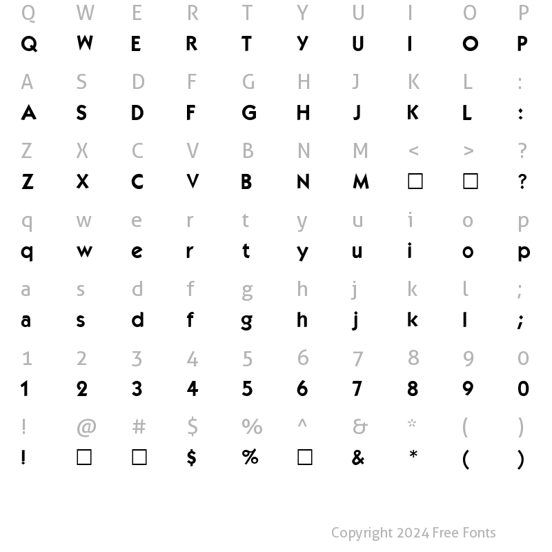 Character Map of KabelBold Regular