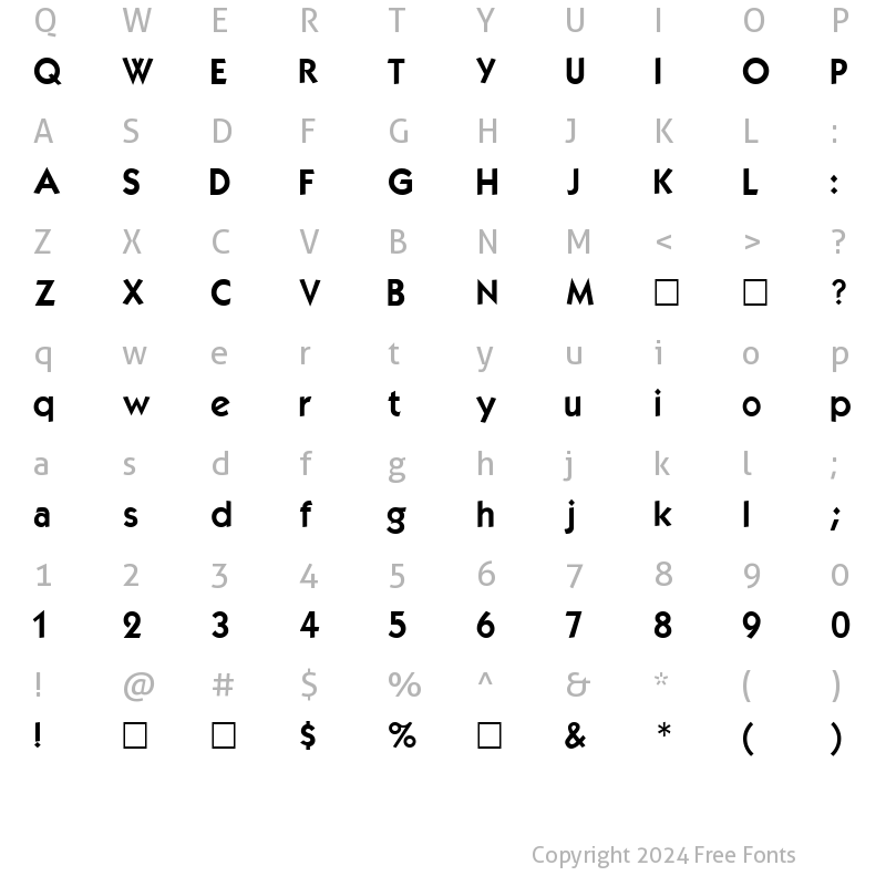 Character Map of KabelDemi Regular