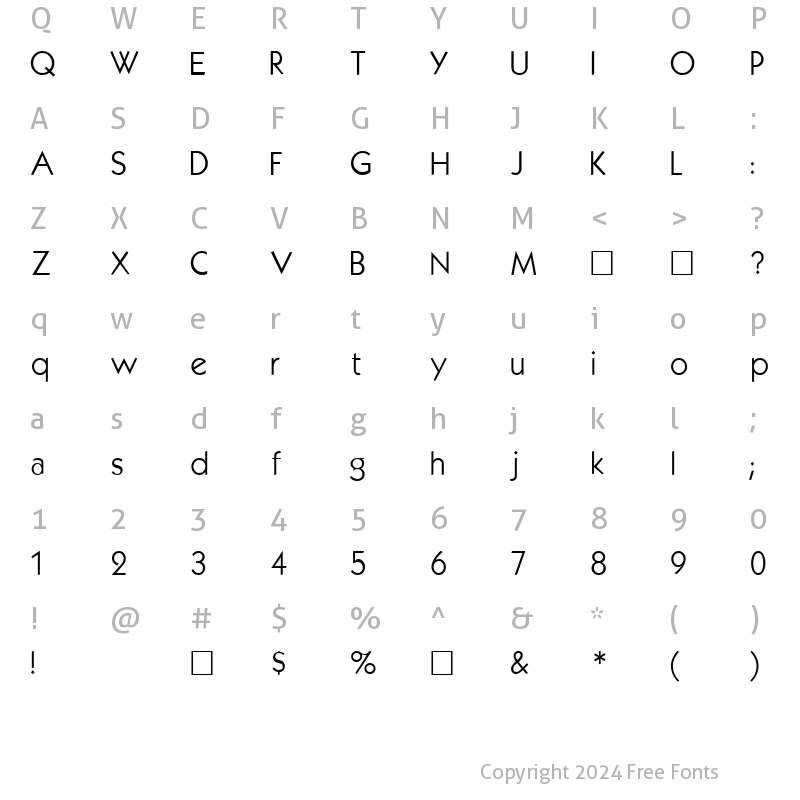 Character Map of KabelPlain Regular