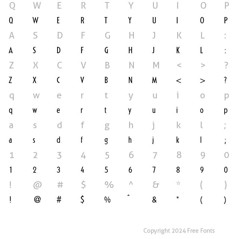 Character Map of KabinConDB Normal