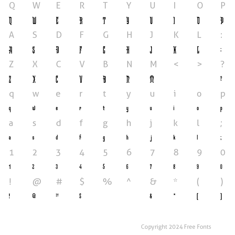 Character Map of Kabriolet Regular