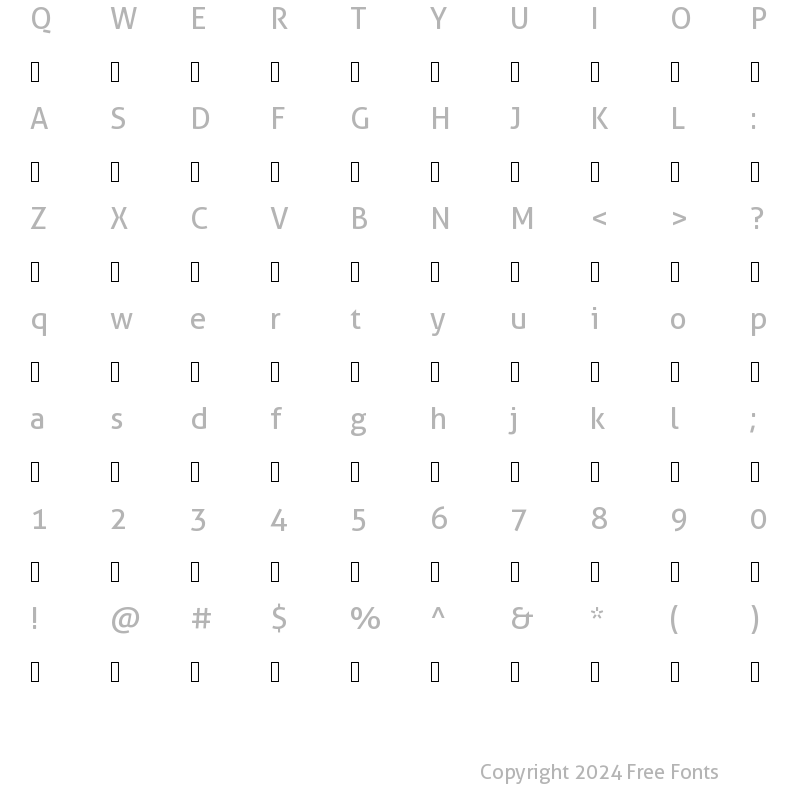 Character Map of KacstQurn Medium