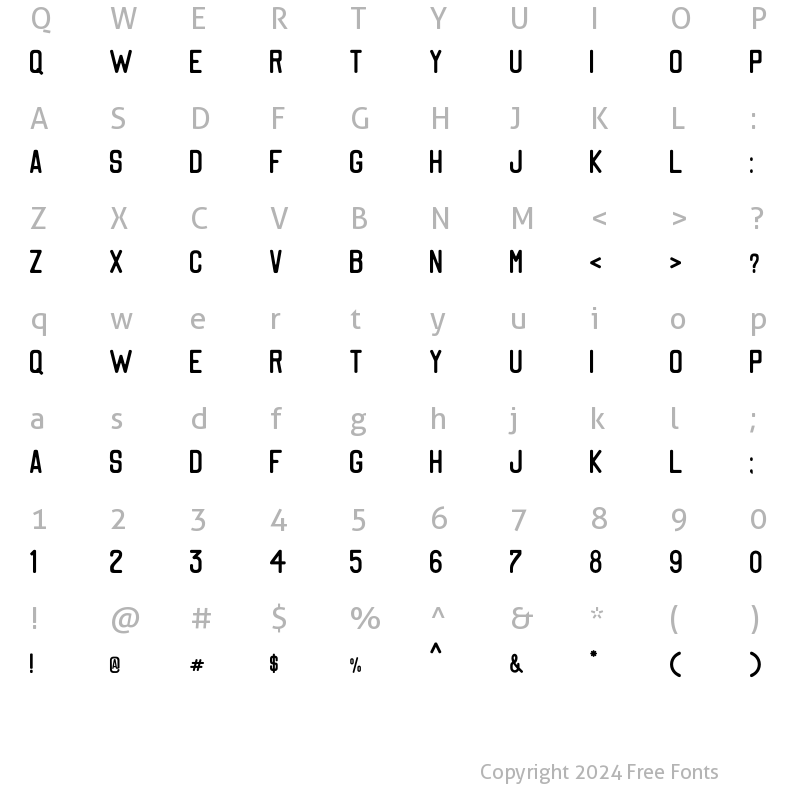 Character Map of Kadisoka Sans Regular