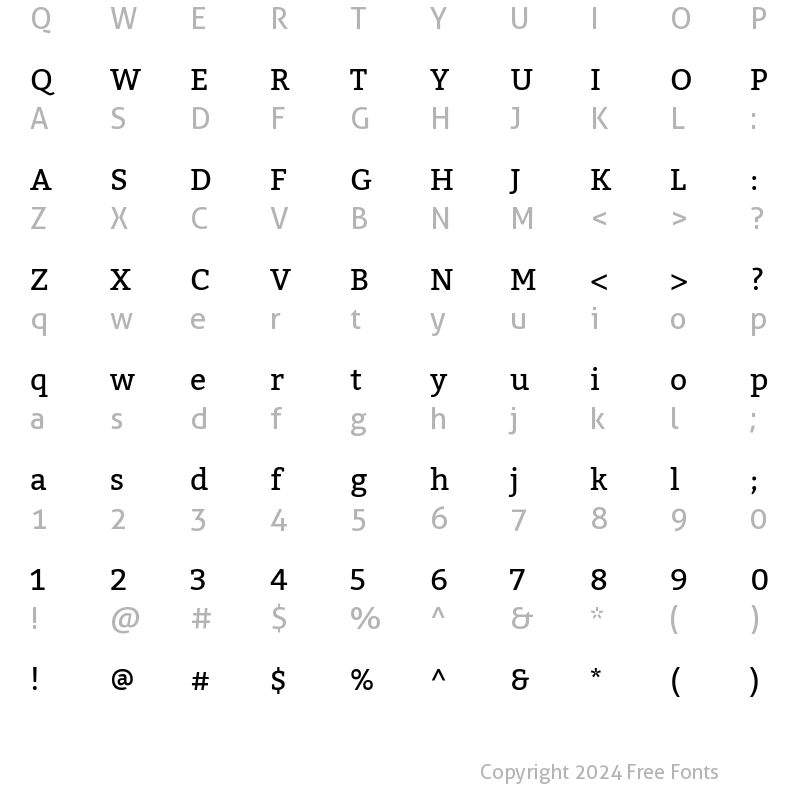 Character Map of Kadwa Regular