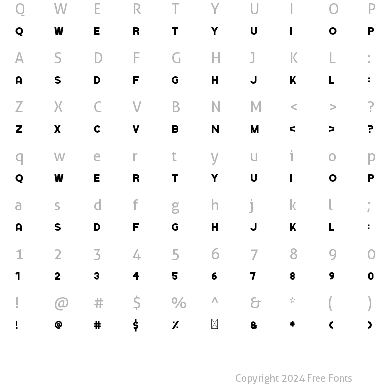 Character Map of Kaelia Bold