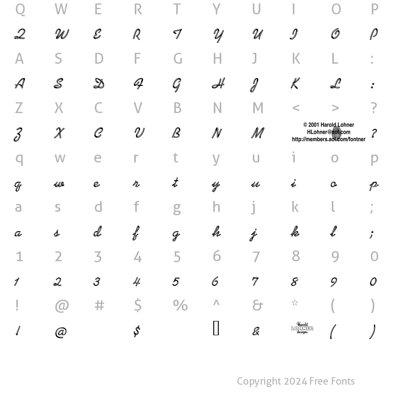 Character Map of KaffeehausNeon Regular