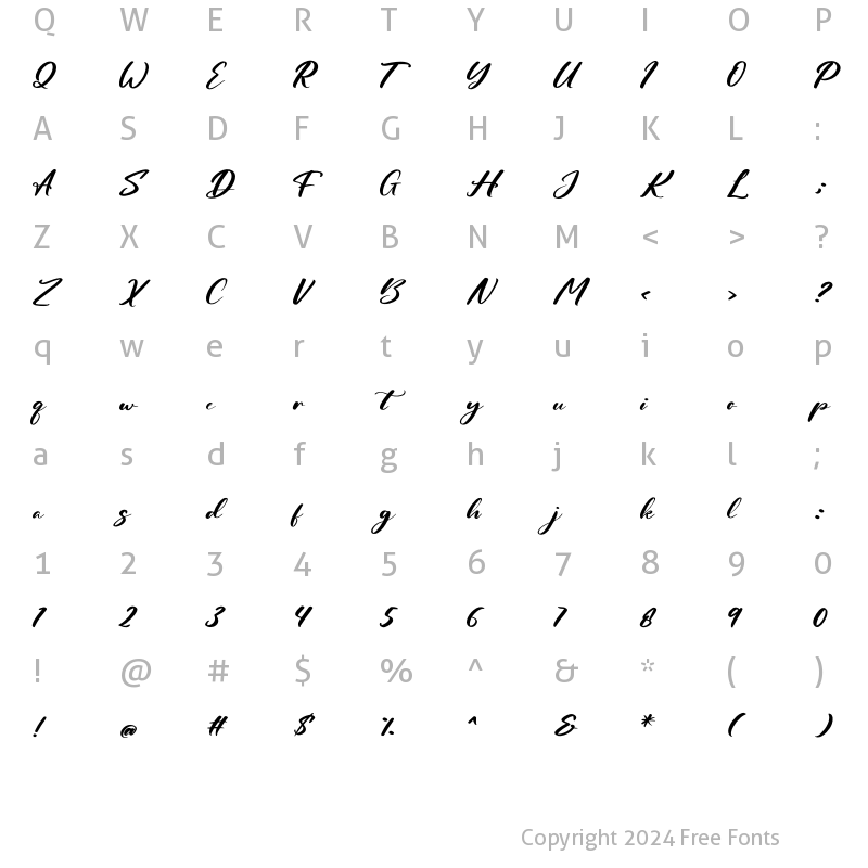 Character Map of Kagitta Regular