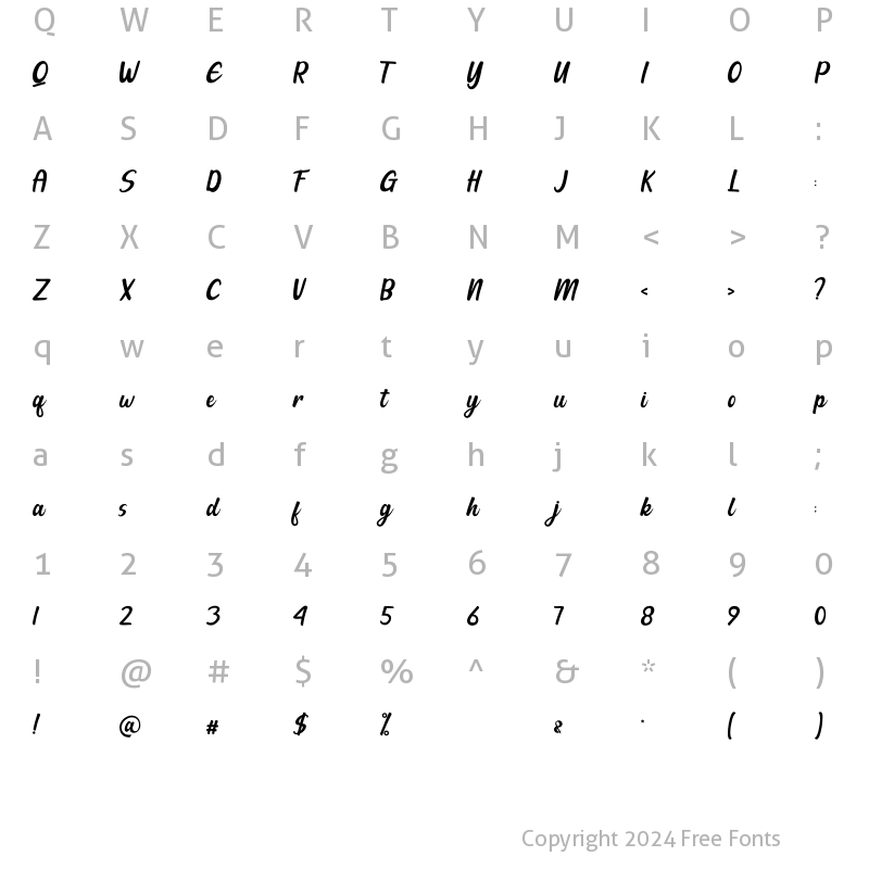 Character Map of Kahitna Regular